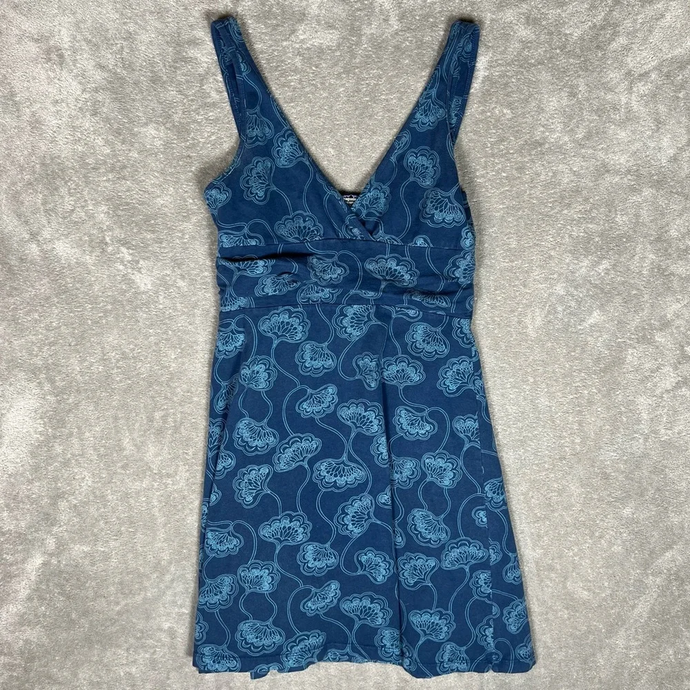 Patagonia Dress Women Medium Blue Margot Floral Outdoors Hiking Camping Active - Picture 3 of 6